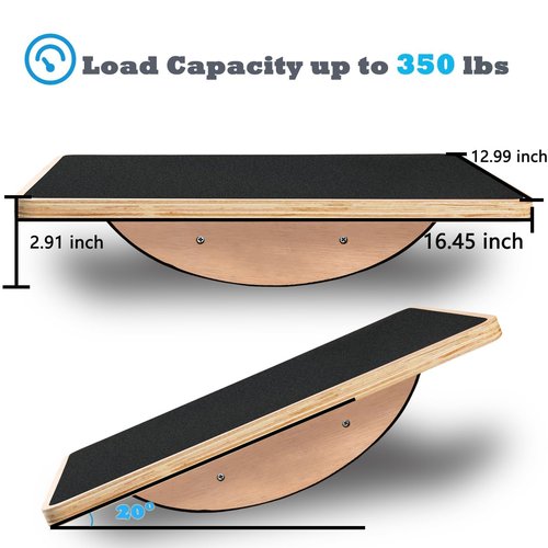 Balance Board Wooden Wobble Board for Adults Anti-Slip Board for Physical Therapy & Core Strength, Ideal Balance Board for Standing Desk with Ankle Support