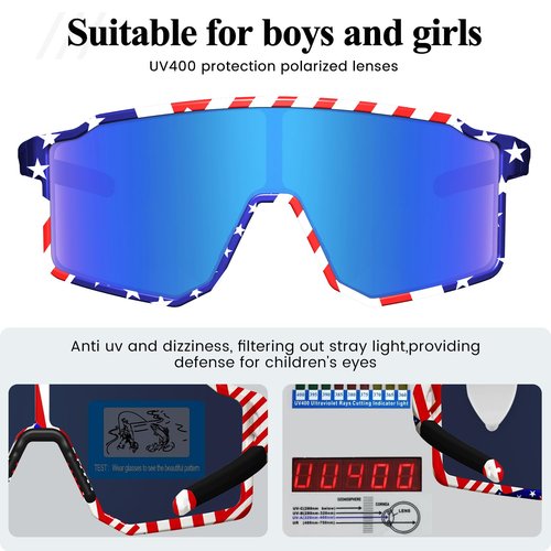 FMY Youth Baseball Glasses for Boys Girls 6-14,Kids Sunglasses Cycling Sports Sunglasses UV400 Protection Goggles