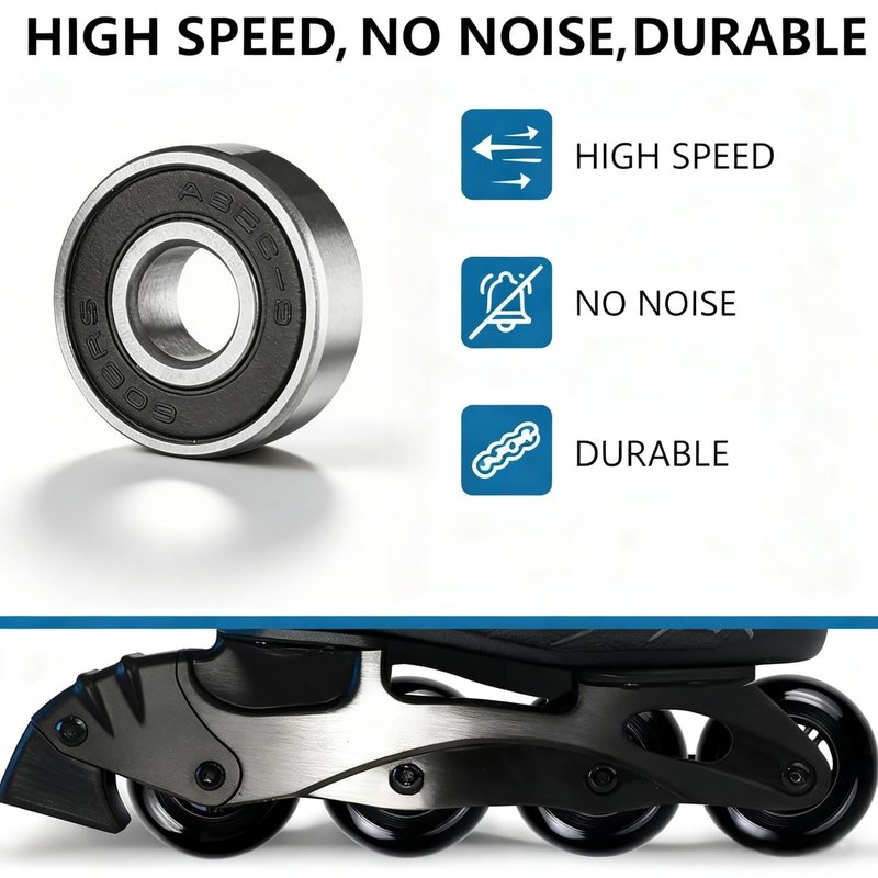 VORTRACK 4-Pack Inline Hockey Skate Wheels - 85A Durable PU Wheels with ABEC-9 608-2RS Bearings & Floating Spacers, 80/76/72/70/64mm for Blades Roller Skates, 76mm