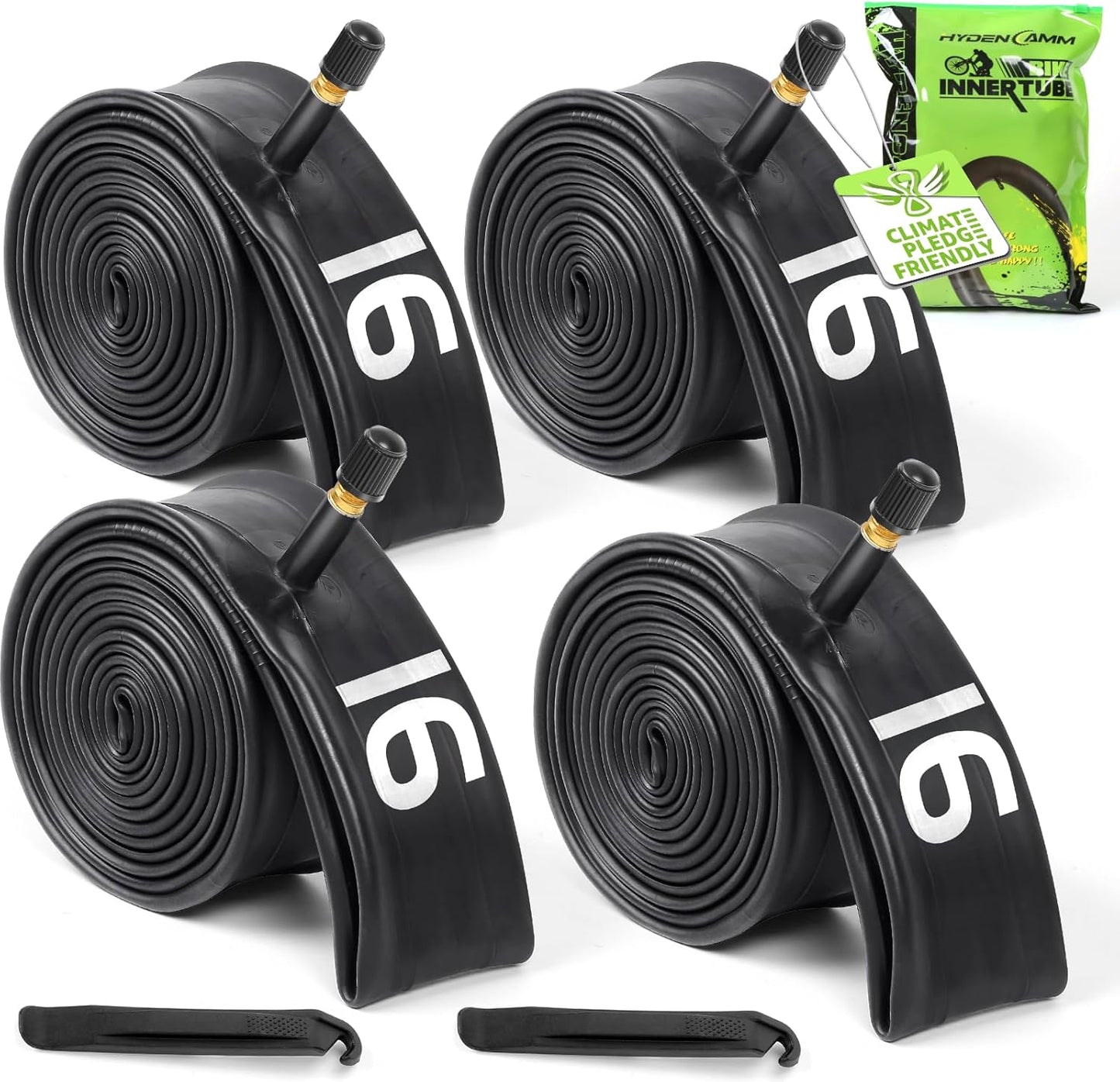 Skiennix Bike Tubes - 4 Pack of Durable 12'' to 29'' Inner Tubes with Tire Levers & 32mm Schrader Valve