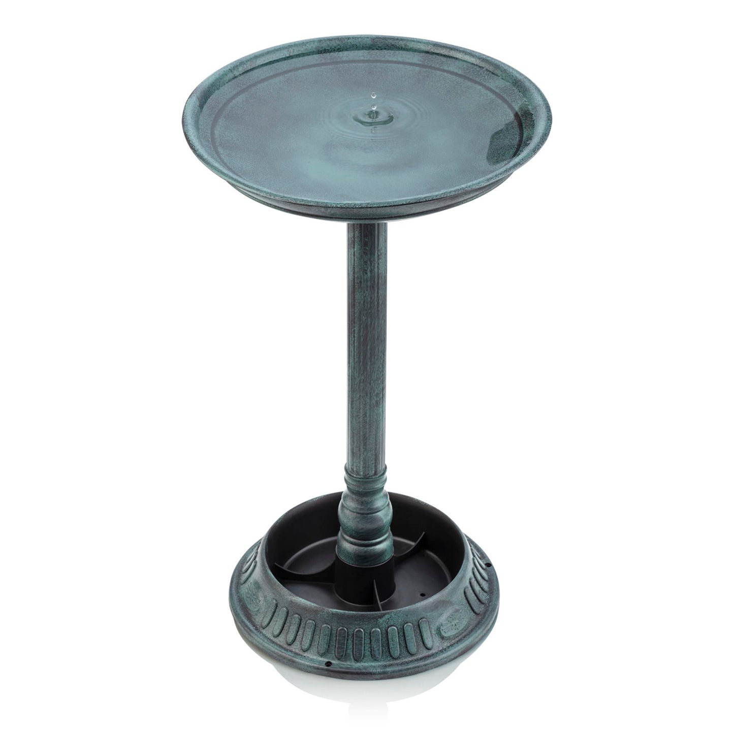 Alpine Corporation 25" Tall Outdoor Birdbath with Planter Pedestal Yard Statue, Stunning Garden Accent, 15" Round, Green
