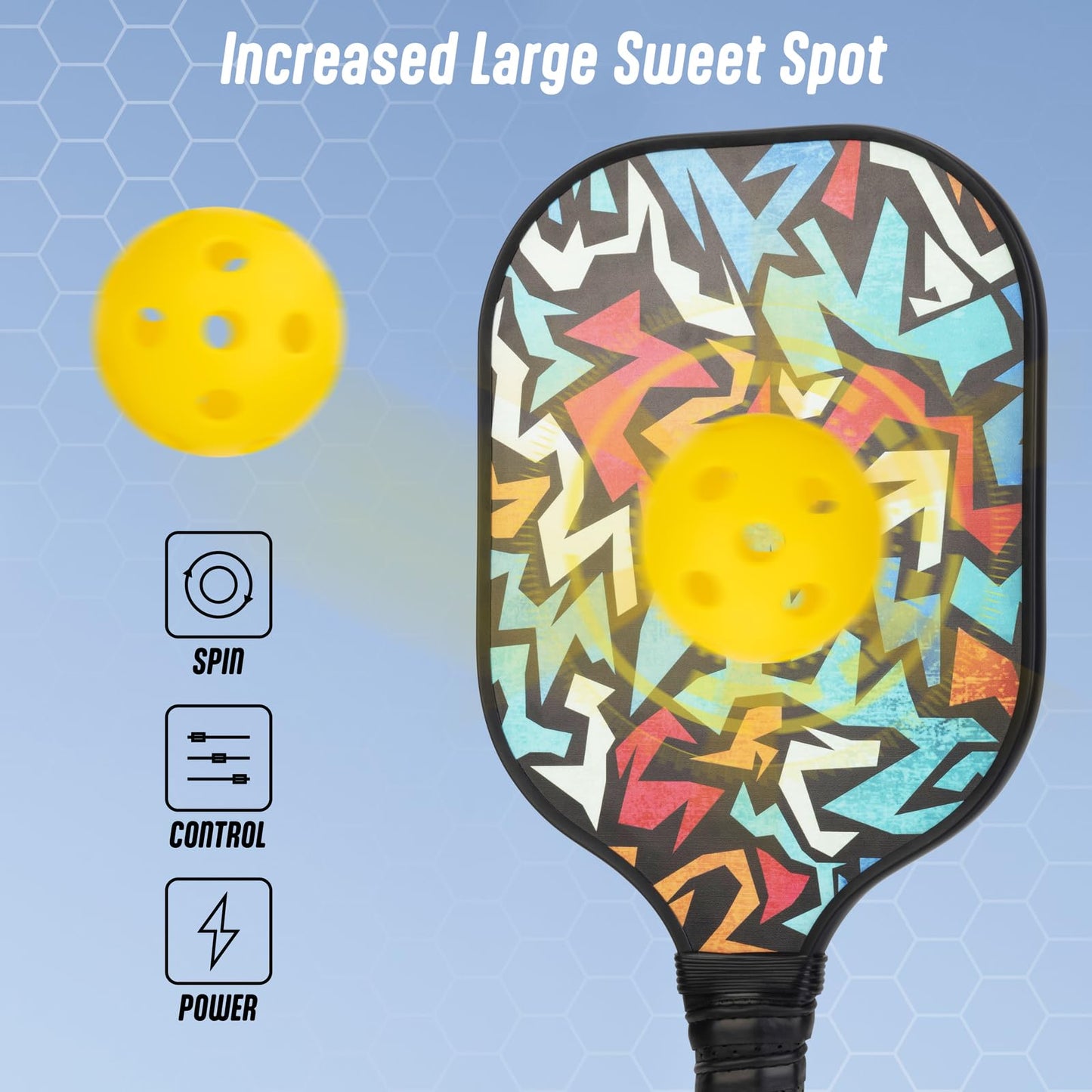 DECOQ Pickleball Paddles Set of 2, Usapa Fiberglass Pickleball Paddle with Non-Slip Grip Pickleball Rackets with 4 Pickleball Balls in Pickleball Bag 2024 Pickleball Kit Beach Paddle Ball Set
