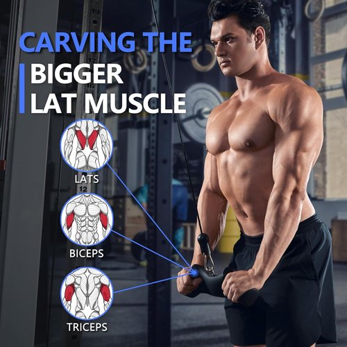 HXD-ERGO LAT Pulldown Bar - Ergonomic Grip Bicep & Tricep Cable Attachment for Strength Training