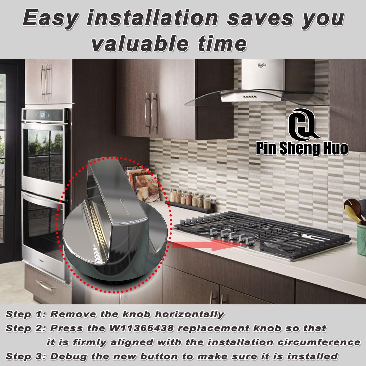 Upgraded W11366438 Whirlpool Replacement knobs.Gas Range Stove Control knobs Replacements.Gas cooktop Burner Parts.Electric Universal Stove Parts.Compatible for Whirlpool Stove Oven W11084623(1PCS)