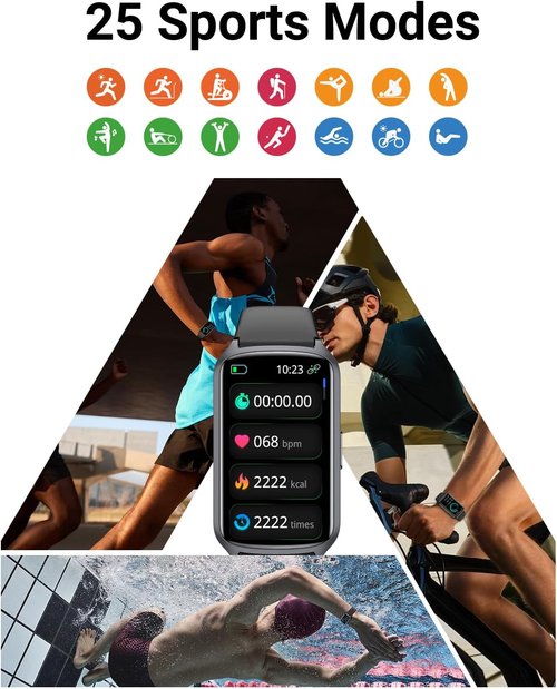 Amzhero Fitness Tracker - 24/7 Heart Rate, Blood Oxygen & Sleep Monitoring | Waterproof Activity Tracker with S & L Bands