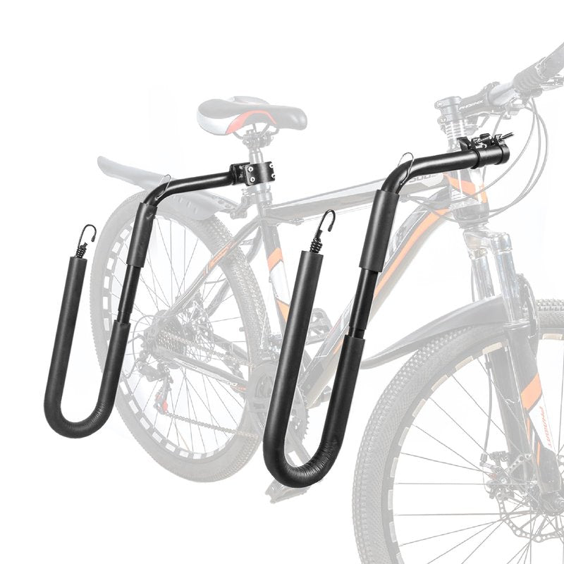 Mosxoed Bicycle Surfboard Racks, Bike Surf Board Compatible with Shortboards, Longboards, SUP Paddleboards, Outdoor Sports Surfing Wakeboard Carrier Mount for Bike, Quick Release Bars