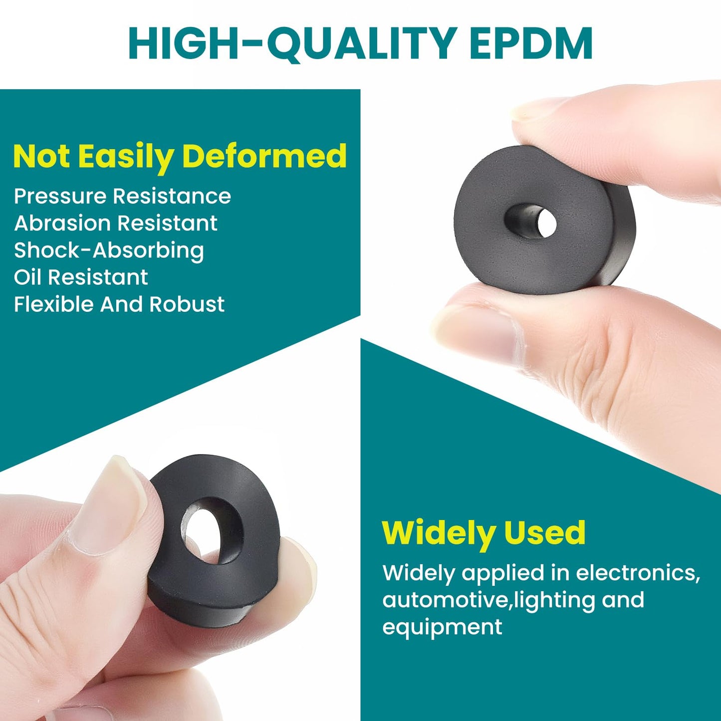 DALQUIS 24Pcs 3 Sizes Multi-Purpose Rubber Spacers Kit, 1 Inch OD Anti-Vibration Bushings Spacers Washers for Cars, Motors, Home