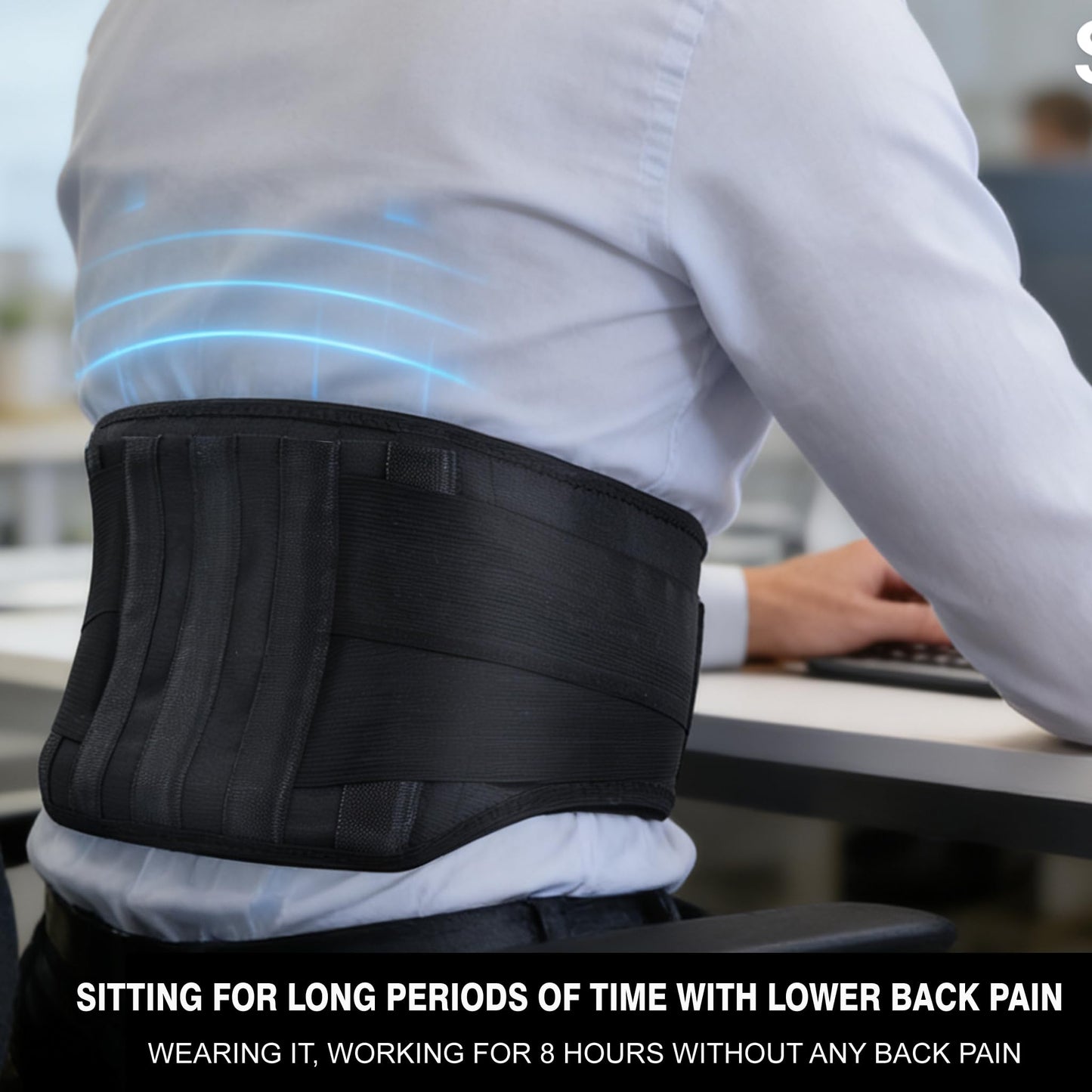 XOBTURP Back Brace for Lower Back Pain & Sciatica Relief - Heavy Duty Lumbar Support Belt with 5 Reinforced Stays for Herniated Disc, Arthritis, Work & Lifting - Men & Women (39-44.9” Large)