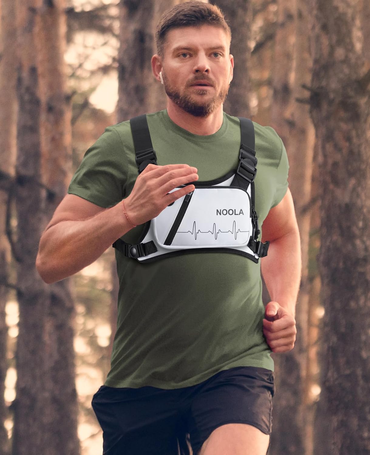 NOOLA Running Chest Pack - Lightweight Reflective Vest for Men & Women | Ideal for Jogging, Cycling, EDC - White