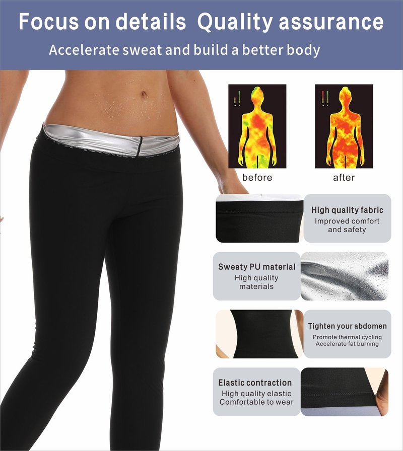 Dokelovy Sauna Suit Leggings Pants for Women, High Waist Slimming Waist Trainer Sweat Enhancing Sauna Pants for Weight Loss