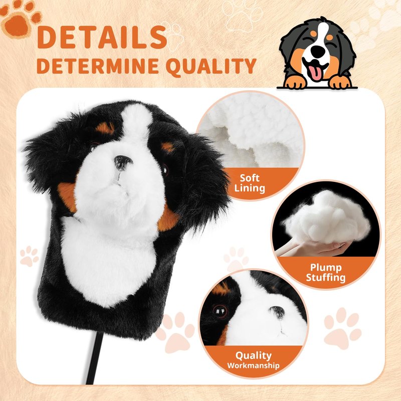 Craftsman Golf Bernese Mountain Dog Plush Animal Driver Cover Headcover Golfer Gift