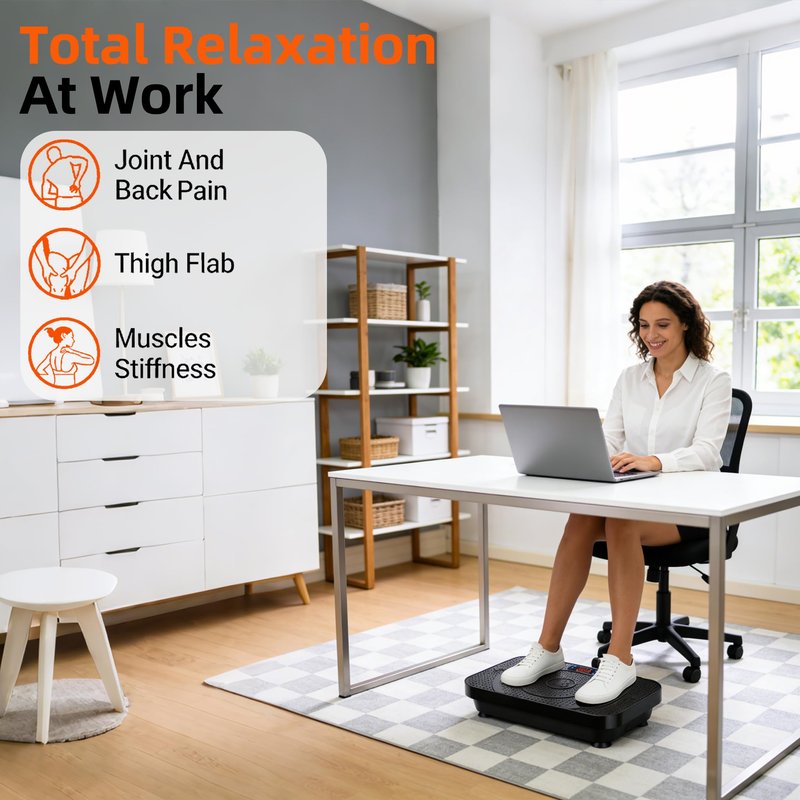 PBYRD Vibration Plate Exercise Machine -Full Body Shaker with Auto Mode, Acupressure Massage & Silicone Pedal, for Lymphatic Drainage, Weight Loss & Fat Burning, Home Fitness Equipment for Woman & Men