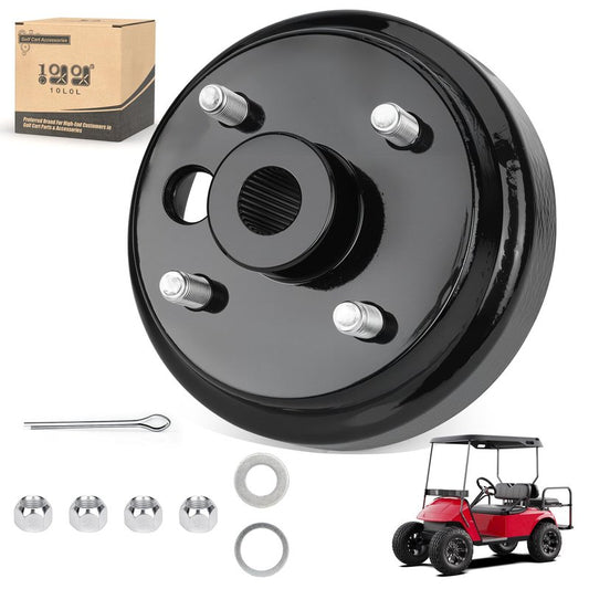 10L0L Golf Cart Brake Drum Assembly, 30 Teeth Spline 1 Inch Large Hole Brake Hub Replacement for EZGO 4 Cycle Gas 1991-Up TXT RXV Marathon Medalist Columbia, OEM# 21807-G1 21807G1 41843-94 (1 Pack)