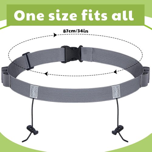 JOVITEC Race Number Belt - 2 Pack with 6 Gel Loops for Running, Cycling & Triathlon Events