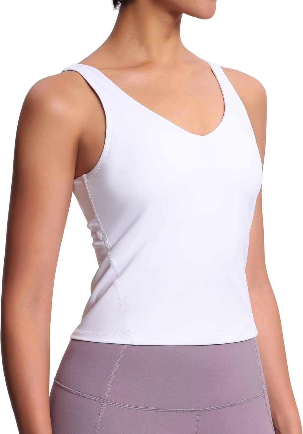 The Gym People Women's Longline Sports Bra - Wirefree Padded Yoga Tank Top for Comfort & Support