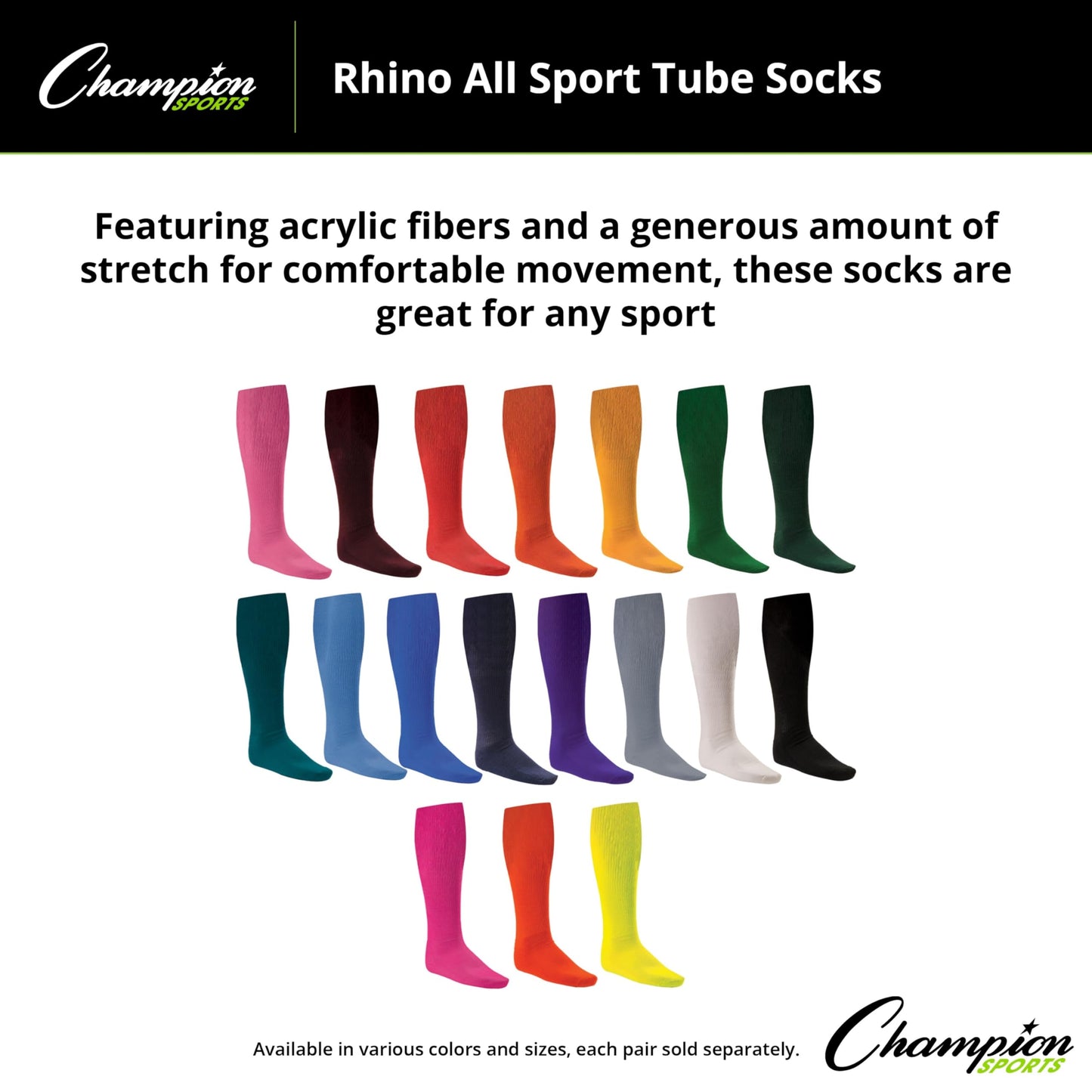 Champion Sports Unisex Adult 8.5-10 (Medium) All Athletic Socks, Teal, 13-15 US