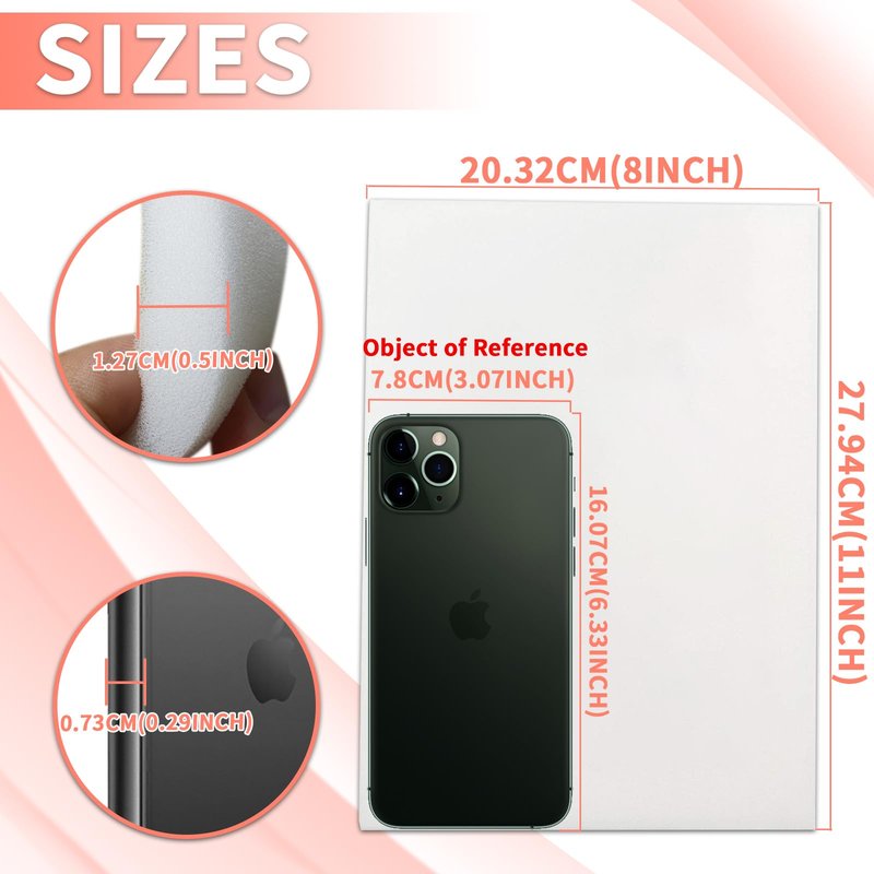 WENSSKKU 4 Pack Lipo Foam Pads Post Surgery Tummy Tuck for Lipo Recovery,Liposuction Surgery Foam Sheet for Recovery 8" X 11"
