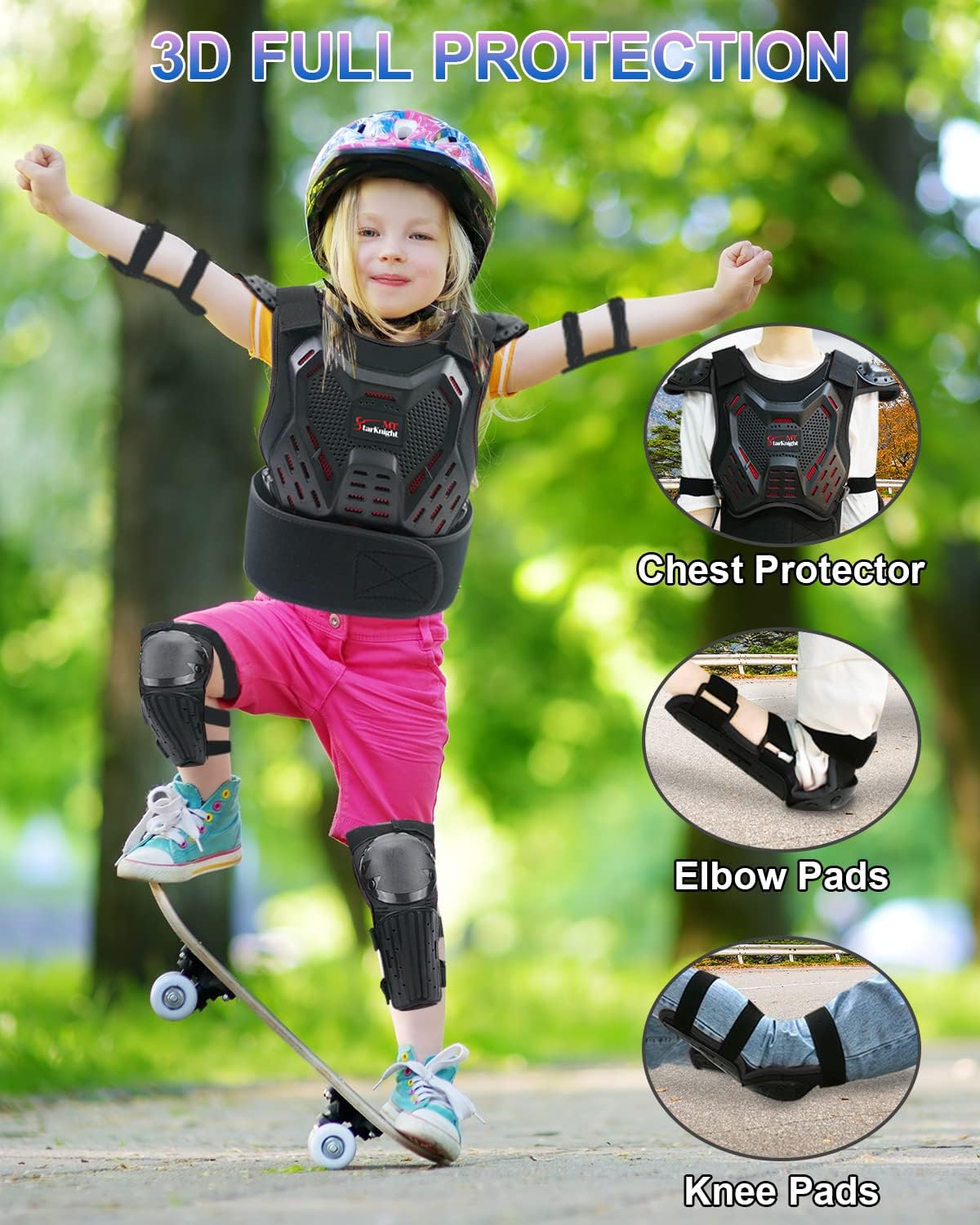 StarknightMT Kids Dirt Bike Gear - Youth Protective Motocross Armor Suit | Chest Protector for Boys & Girls