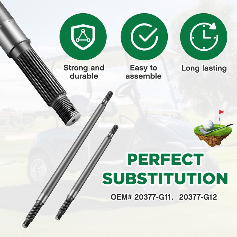 Zonon 12 Pcs Golf Cart Rear Axle Shaft with Bearing Seal Kit Compatible with Ezgo Txt Medalist Electric 1994-2013, Replace Compatible with OEM 20377g11,20377g12,15112g1 (Driver Side+Passenger Side)