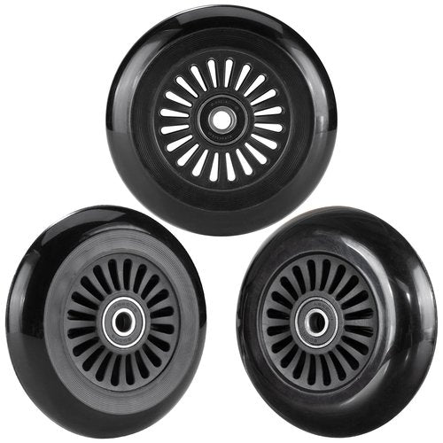 AOWESM Easy Roller Replacement Wheels w/Bearings ABEC-9 for Ez Rollers Classic Drifter Junior New Twist On A Classic Scooters - Set of 3 (Black)
