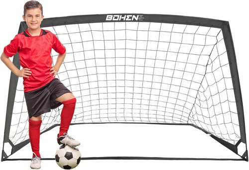 Bohen 6x4 FT Portable Kids Soccer Goals - Folding Soccer Net with Carry Bag for Indoor/Outdoor Use
