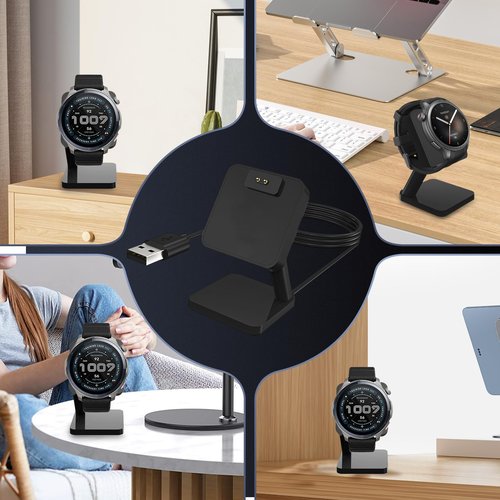 Charger Stand for Amazfit T-Rex Ultra 2/Active Max/T-rex 3 Pro/Balance/T-REX3,Magnetic Charging Cradle for Amazfit T-Rex Ultra 2/Active Max/T-rex 3 Pro/Balance/T-REX3 Charge Station Base