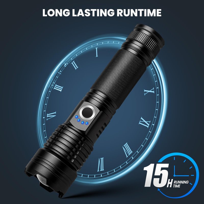 ALSTU Flashlight Rechargeable 990,000 High Lumens - 3 Pack Bright LED Flash Light with 5 Modes, Handheld Waterproof Linterna for Camping, Home, Outdoor