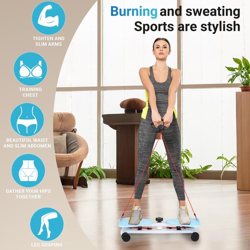 MASAGWY Waist Twister Machine with Resistance Bands-Slim Waist & Core Ab Exercise Board, 300 lbs Weight Capacity, Noiseless Home Gym Equipment for Women Men