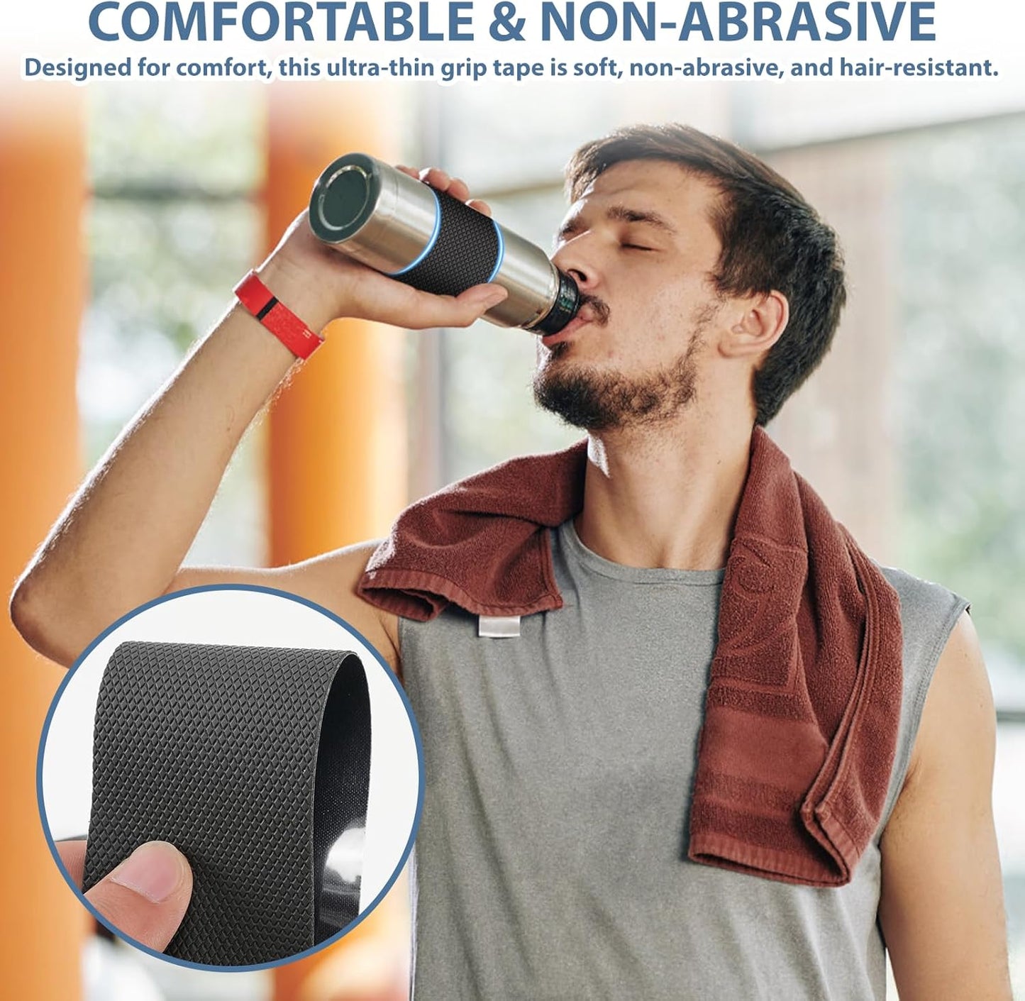 Rubber Grip Tape - 1 Inch x 26 FT | Black Ultra-Thin Anti-Slip Adhesive for Home Use, Waterproof & Heat Resistant