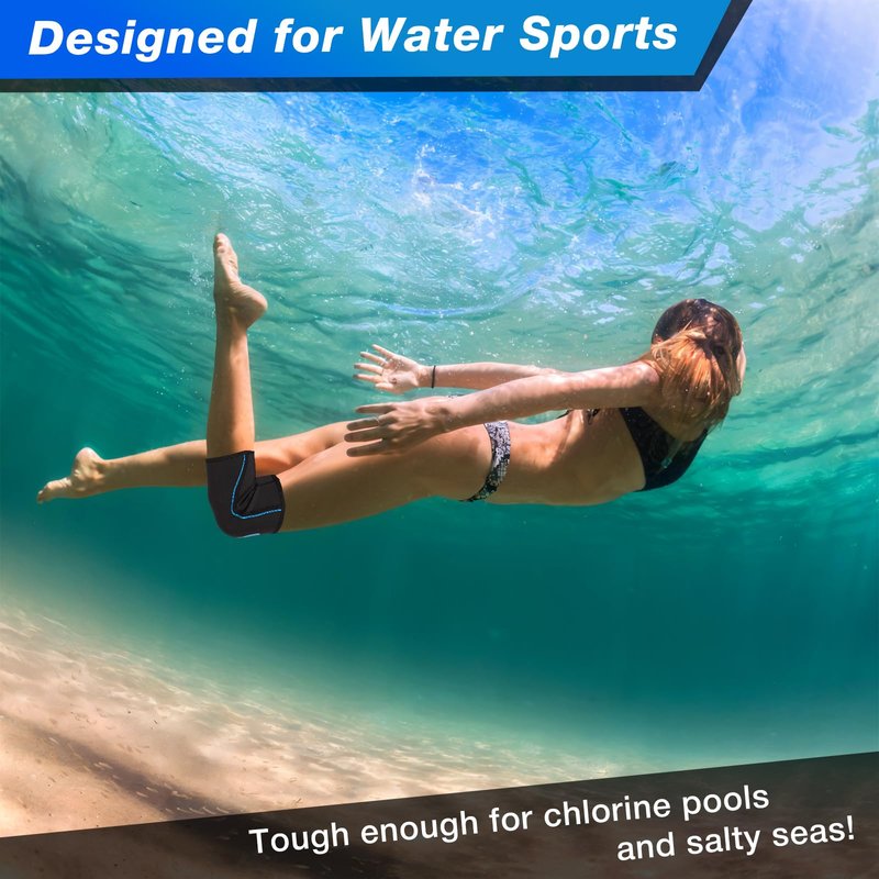 Nvorliy AquaFlex Pro Knee Brace, Compression Knee Sleeve for Swimming, Aquatic, Sailing, Scuba Diving, Surfing, Paddle Boarding, Kayaking & Injury Recovery – Supports Women & Men (L)