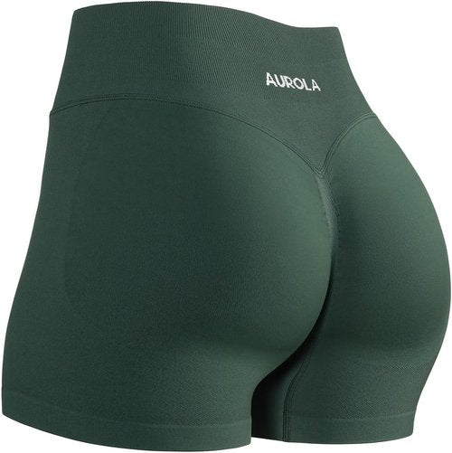AUROLA Workout Shorts for Women - No Roll Up, Squat Proof, Seamless Compression | Sizes 2.5-6.5