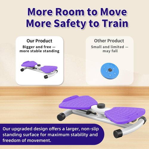 BOLUPO waist twisting machine for Exercise, Ab Twister Board, Core Twister for Women & Home Fitness, twist board for exercise,300 LBS Capacity (purple)