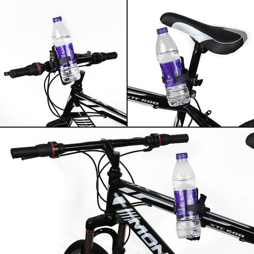 Accmor Bike Water Bottle Holders - 360° Rotatable, No Screws, Universal Fit - 2 Pack for Kids & Adults