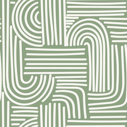 VEELIKE Sage Green Geometric Peel and Stick Wallpaper Boho Abstract Geometric Wallpaper for Bedroom Bathroom Accent Wall 17.7''x118'' Removable Art Deco Wall Paper Green Contact Paper for Cabinets