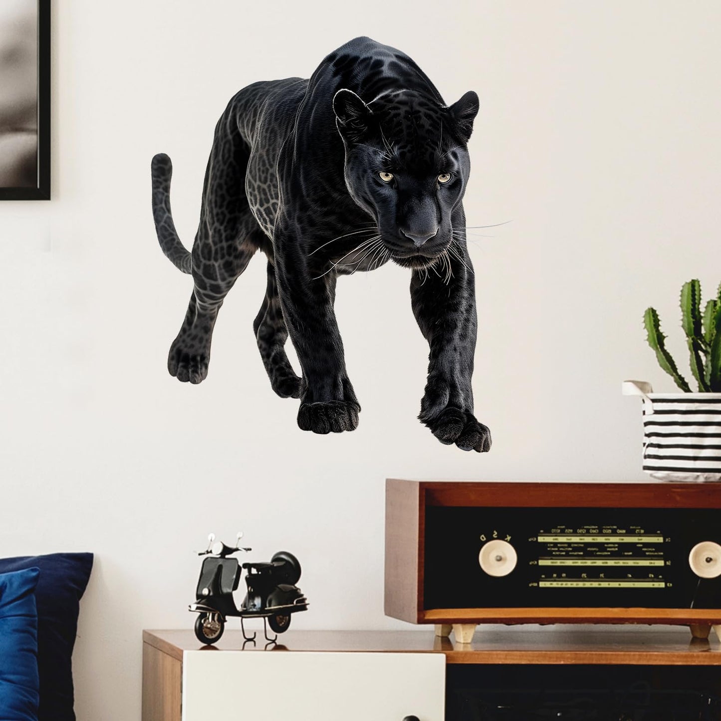RoyoLam Lifelike Panther Wall Decal Nursery Wildlife Animal Wall Sticker Removable Peel and Stick Wall Art Decor Decoration for Kid Baby Preschool Living Room Playing Room Bedroom School Classroom