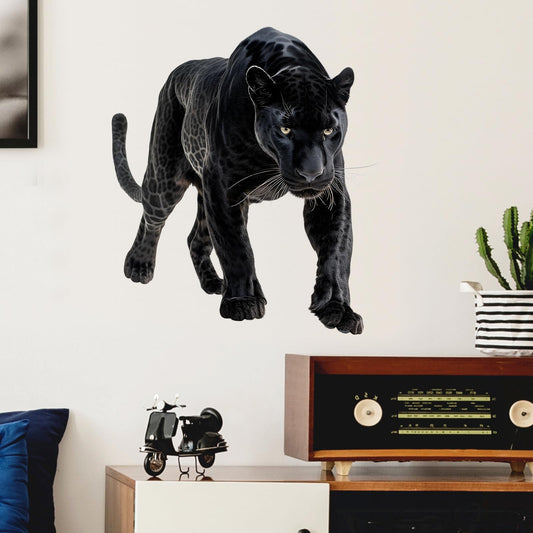 RoyoLam Lifelike Panther Wall Decal Nursery Wildlife Animal Wall Sticker Removable Peel and Stick Wall Art Decor Decoration for Kid Baby Preschool Living Room Playing Room Bedroom School Classroom