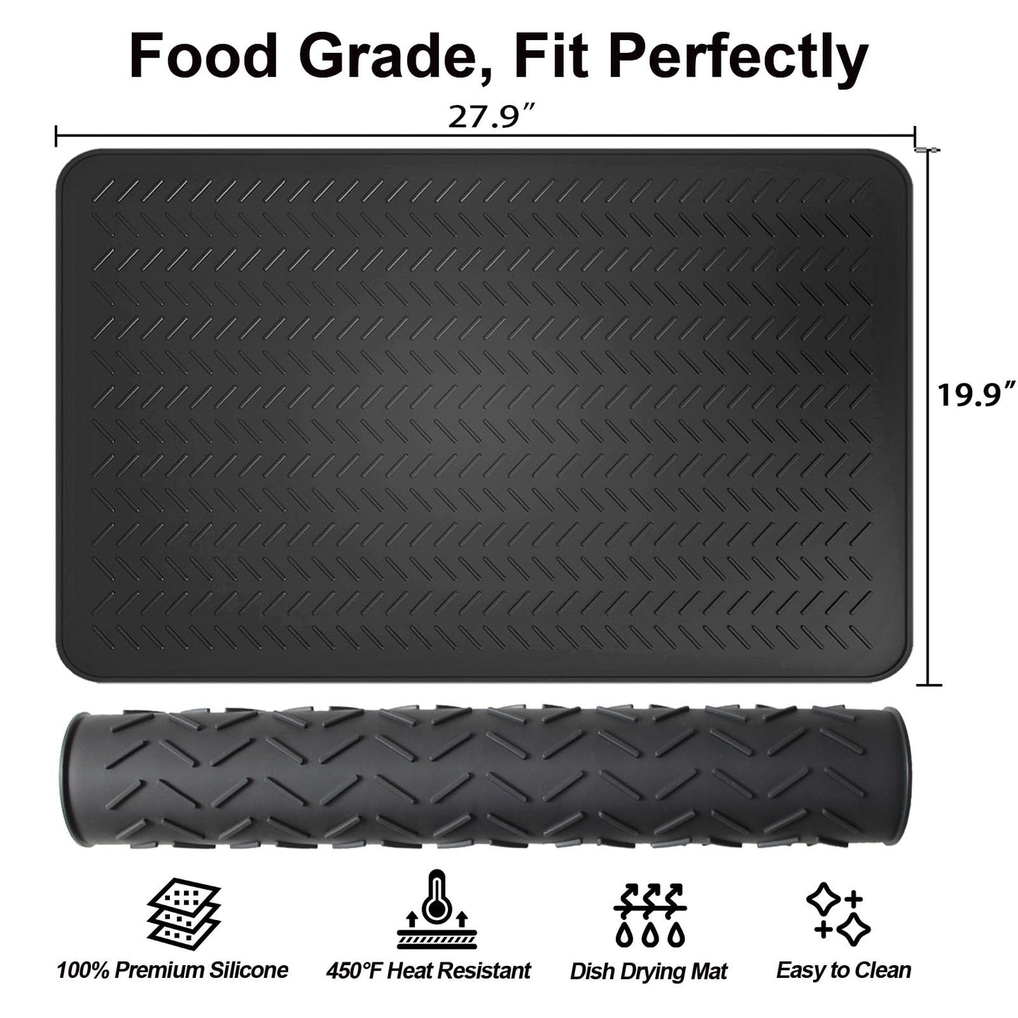 GUDEYIHE Stove Top Covers for Electric Stove, Thickened Premium Silicone Stove Mat for Glass Top Stove, 28 x 20 Glass Stove Top Cover Protector, Oven Range Top Cover, XL Dish Drying Mat