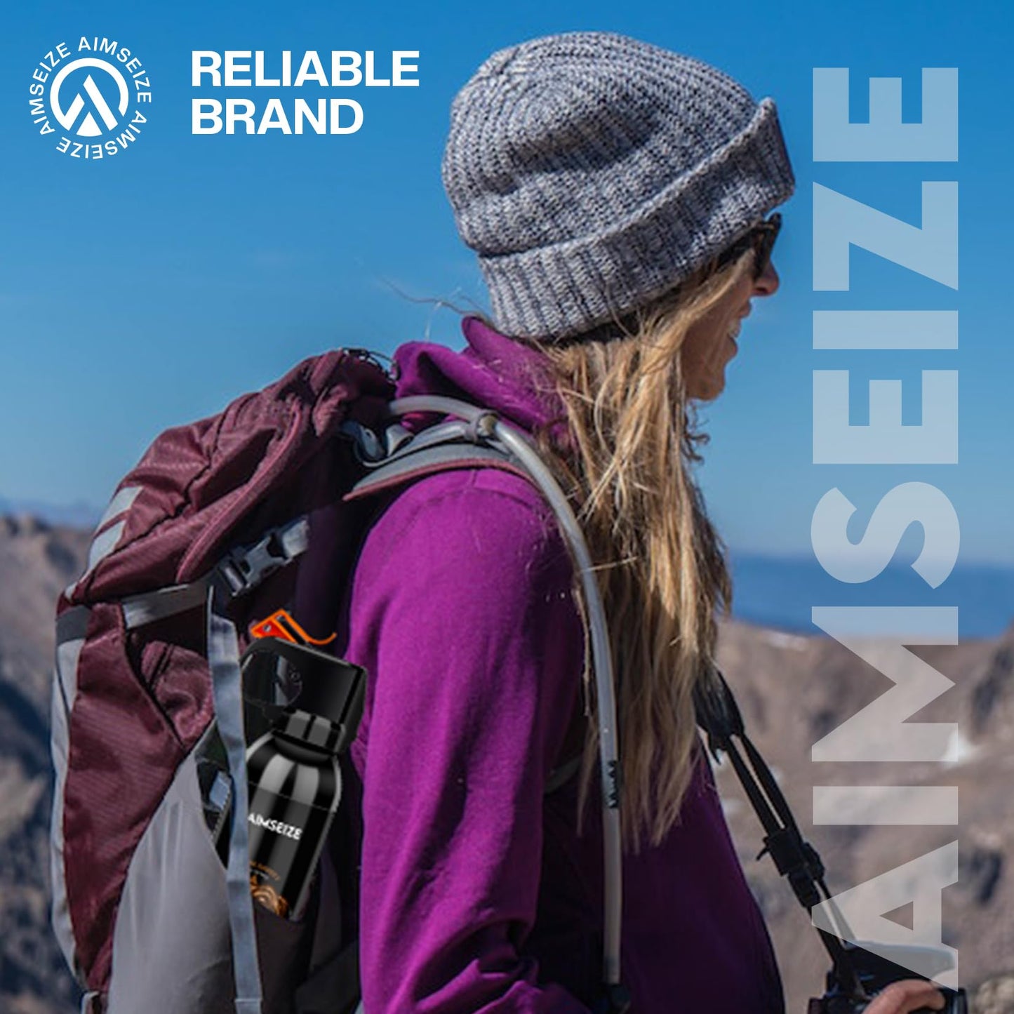 AIMSEIZE Pepper Spray for Hiking Maximum Strength Pepper Gel Outdoor Personal Protection 9.2fl Oz