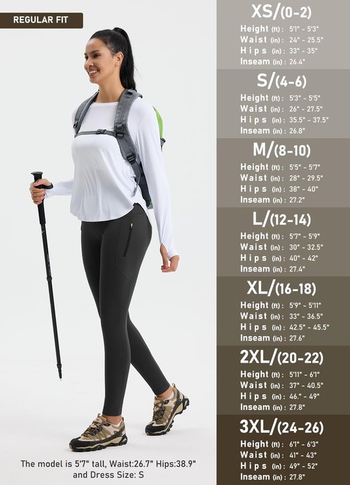 Emlovm Snow Pants Womens Waterproof Fleece Lined Leggings 27 Inch Hiking Pant Warm Winter Tights Zipper Pockets Thermal High Waisted Thick Travel Gear Running Black M