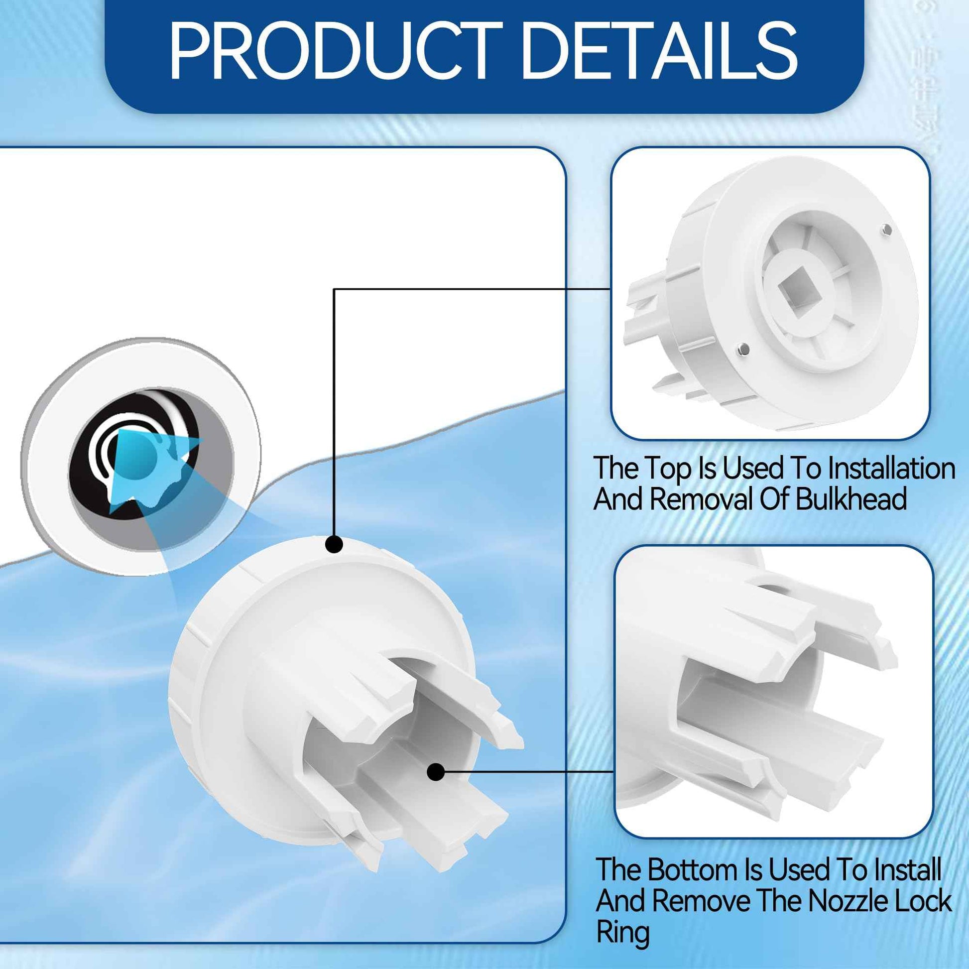 SUFULUNO Pool Hot tub Jet Wrench SP1434T Compatible with Hay-Ward Jet-Air III SP1434 - Pool Jet Removal Tool for Pool Spa Jet Nozzle