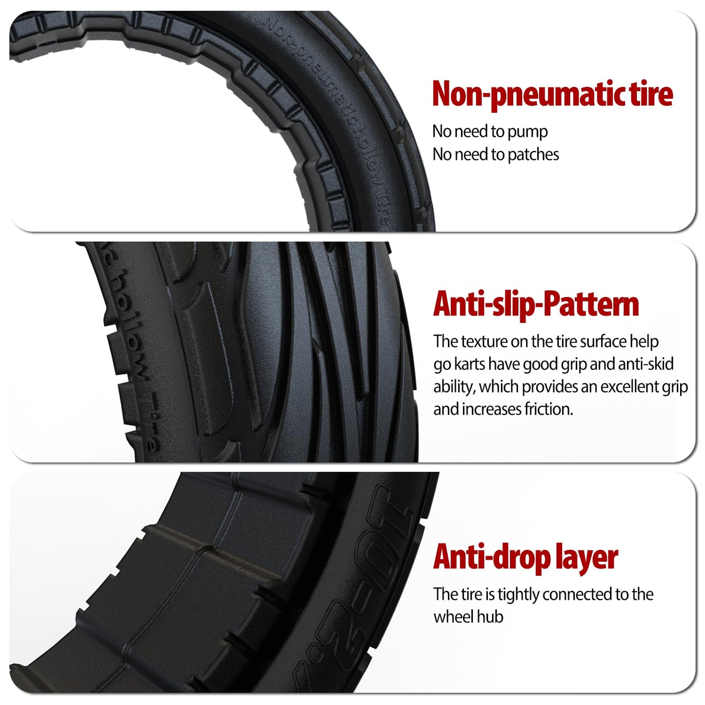 1PZ Comfort Tire 10-2.75 for Electric GoKart Pro and Gokart Bundle Rear Tire, Replacement for Ninebot by Segway S-MAX Self Balance Scooter, Gokart(with Ninebot S Max)