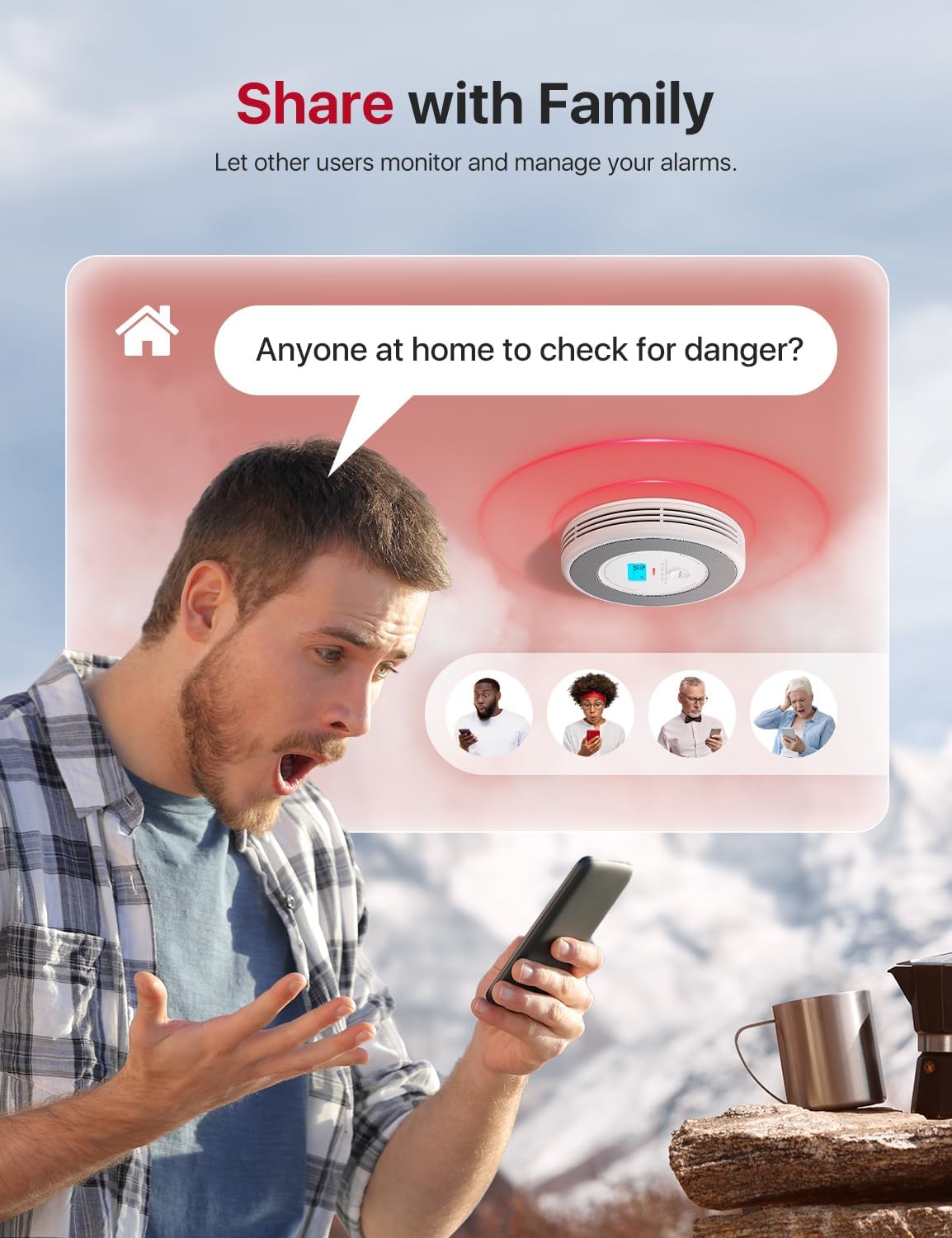 X-Sense Wi-Fi Smart Smoke & Carbon Monoxide Detector with Voice Alerts - Real-Time App Notifications, Model XP0A-iR