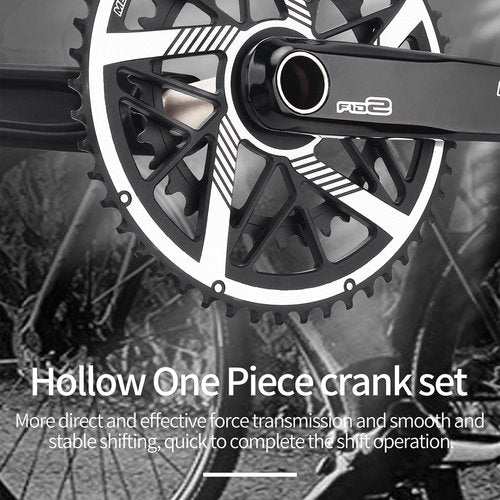 IKUOS Road Bike Crankset, 170mm Crankset, Direct-Mounted Crankset, 9/10/11/12S, 50-34T/52-36T/53-39T, Hollow One-piece Double Disc (52-36T)