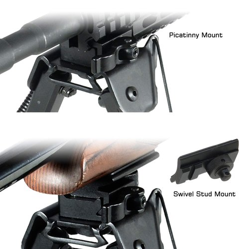 UTG Super Duty Bi-pod with QD Lever Mount, Height 6.0"- 8.5" , Black