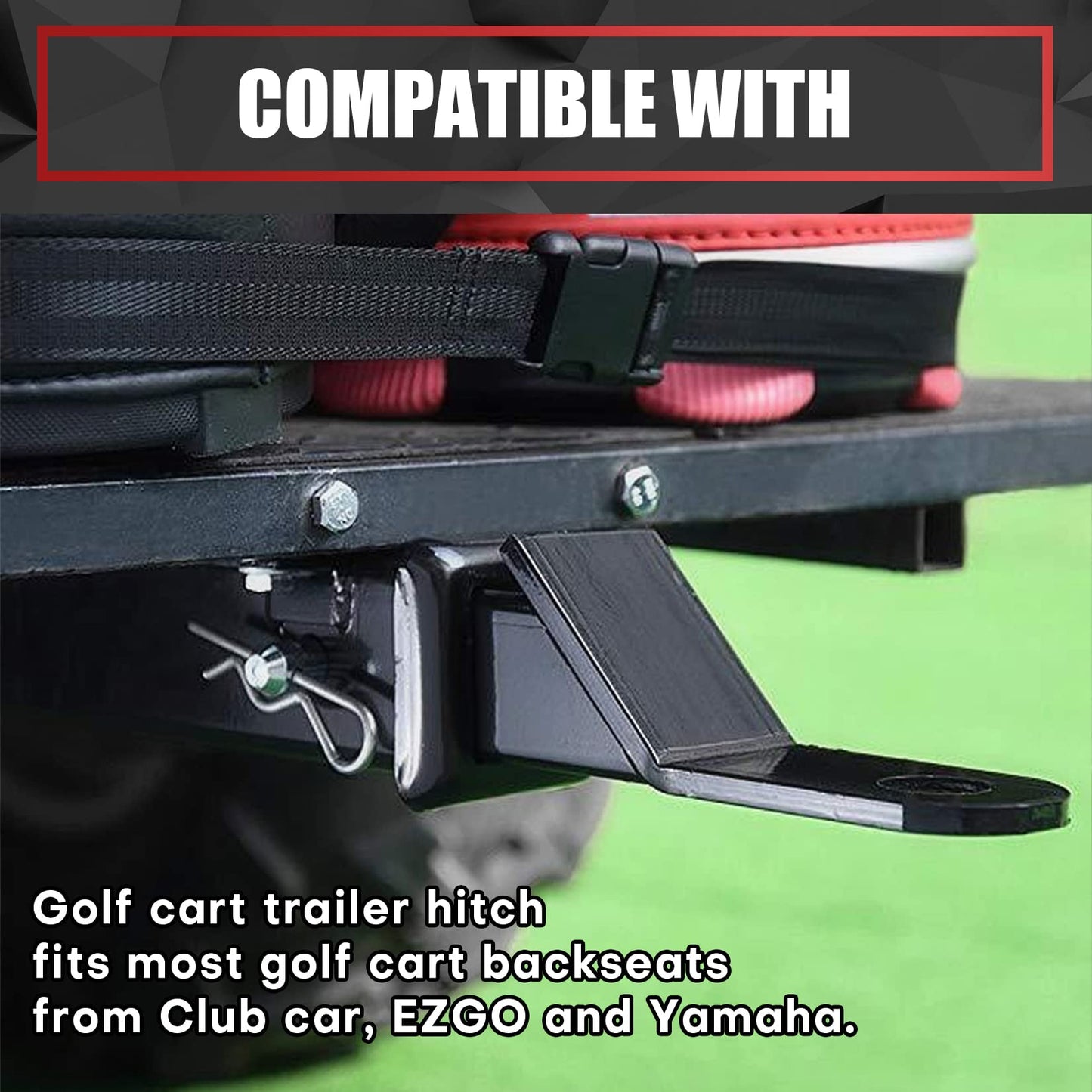 Golf Cart Hitch with 2 Inch Receiver - Fit for Club Car, EZGO, Yamaha