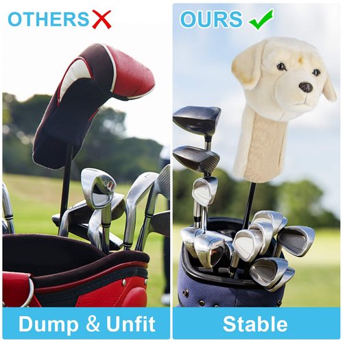 Labrador Retriever Golf Driver Head Cover, Funny Golf Head Covers, Cute Animal Golf Club Head Covers Golf Gifts for Men Women Plush