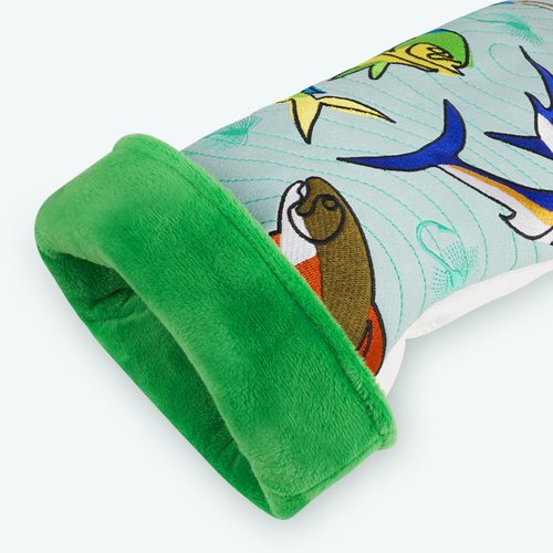 Craftsman Golf Salmon Fish Golf Driver Headcover Funny Driver Head Cover Fly Fishing Design PU Leather Fits 460cc Club Heads