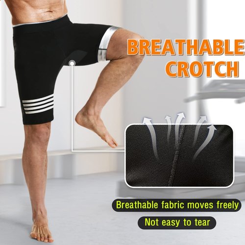 DYUAI Sauna Sweat Shorts for Men Compression Pants Athletic Leggings Workout Sauna suit(WBH7202-07-L)