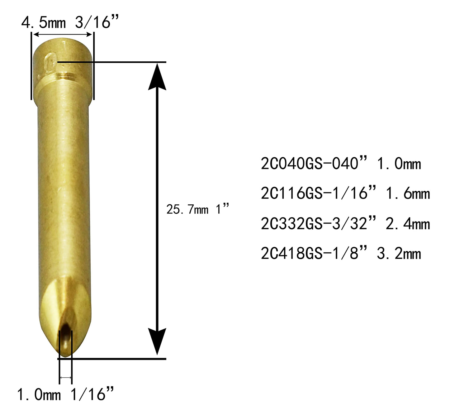 RIVERWELD TIG Wedge Collet 2C332GS 3/32" 2.4mm Kit for WP SR 9 20 TIG Welding Torch Pack of 20