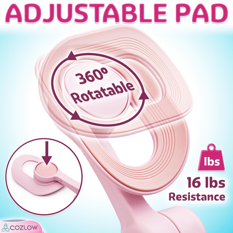 Cozlow - Leg / Thigh Trainer - Multifunctional Exerciser and Muscle Toning / Strengthening Device with Adjustable Grippers for Pelvic Floor, Hip, Glutes, Arms Workout - Kegel Exercise, Leg Squeezer